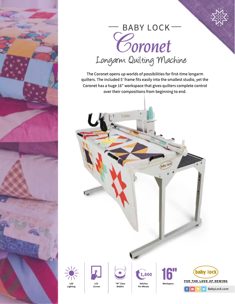 Página nº 1 - Folleto Baby Lock Coronet