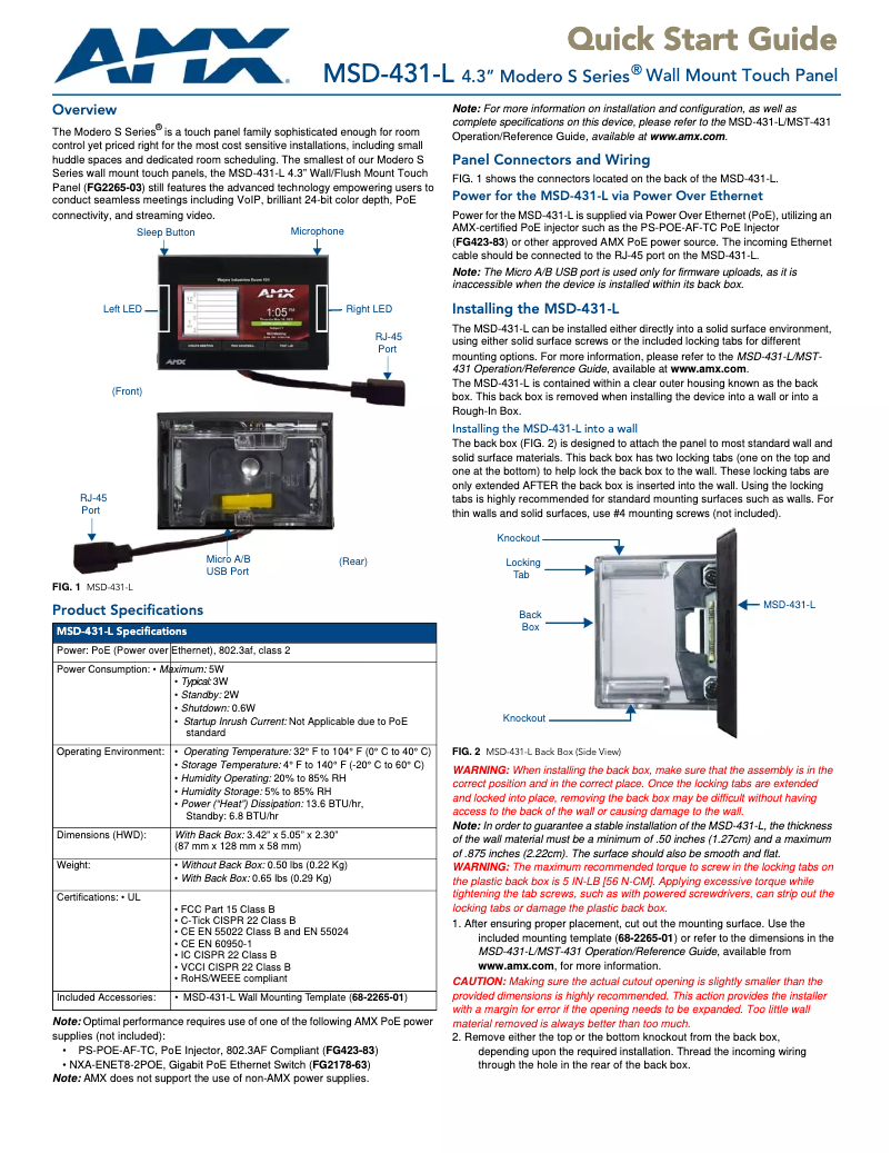 Imagen de la primera página del manual del dispositivo Modero MSD-431-L
