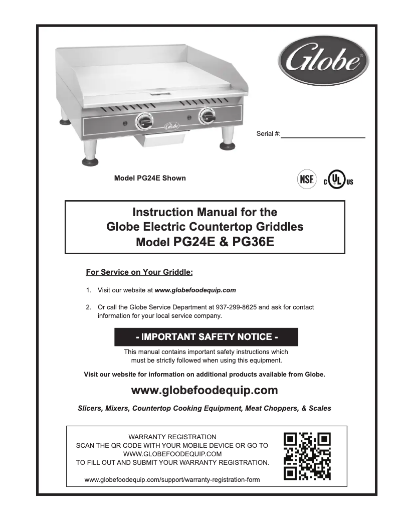 Página 1 del manual Manual de usuario Globe PG24E