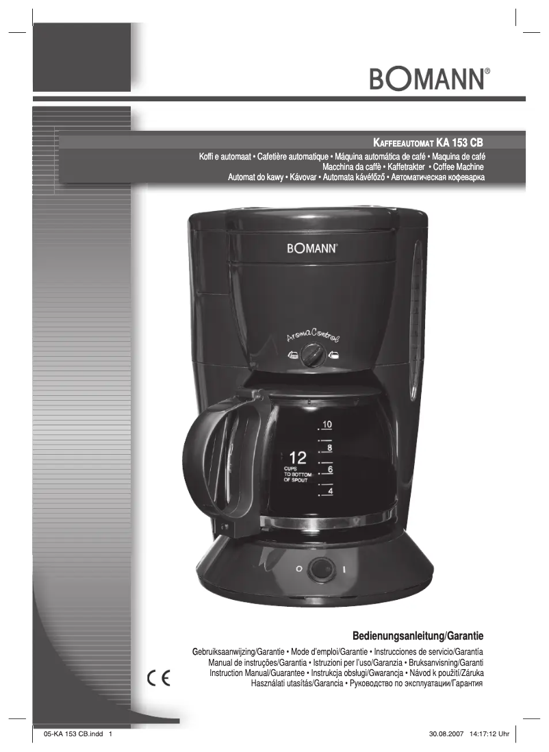 Imagen de la primera página del manual del dispositivo KA 153 CB