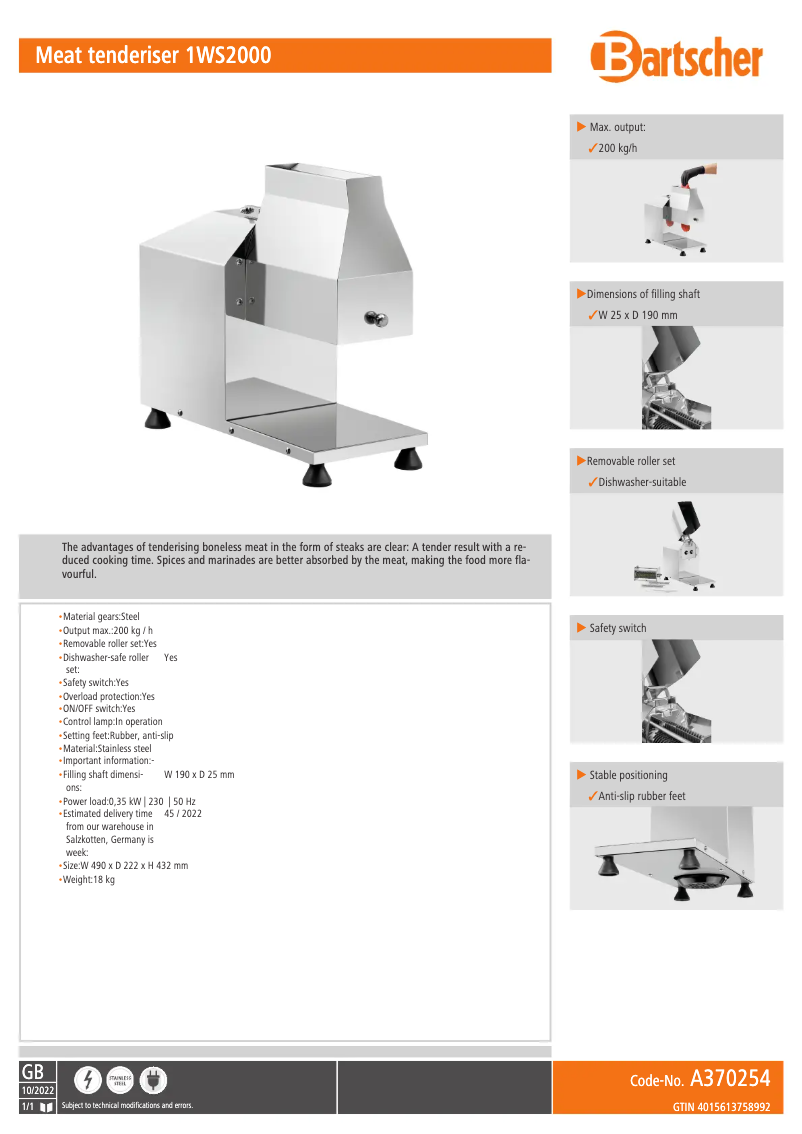 Imagen de la primera página del manual del dispositivo 1WS2000