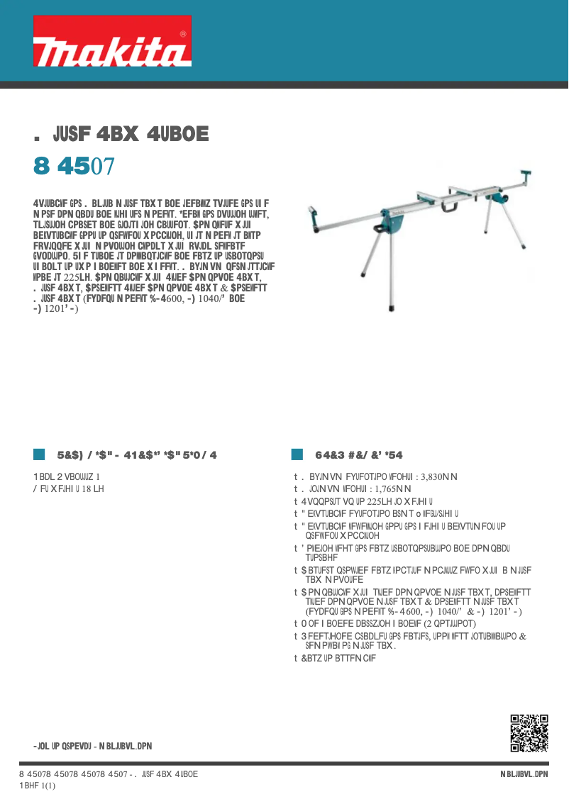 Página 1 del manual Ficha técnica Makita WST07