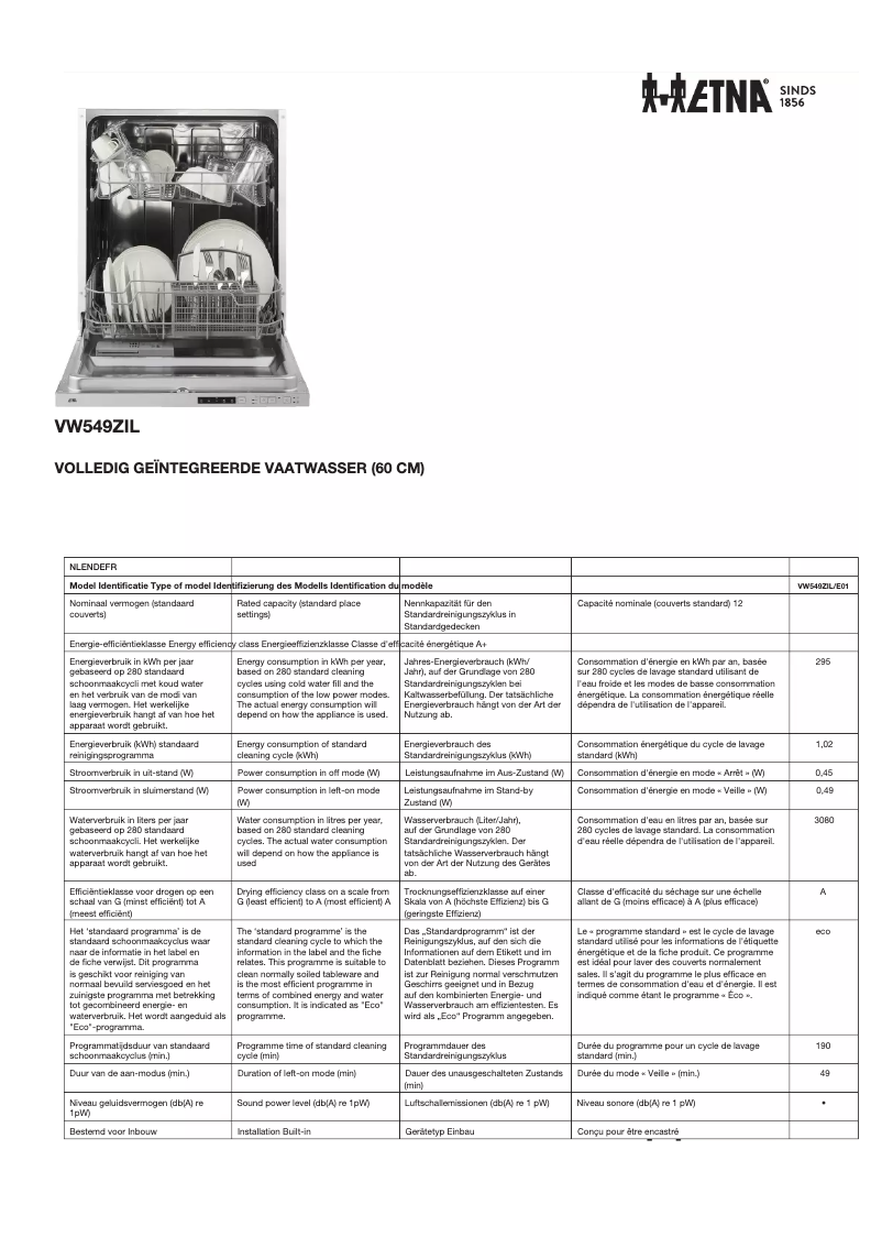 Imagen de la primera página del manual del dispositivo VW549ZIL