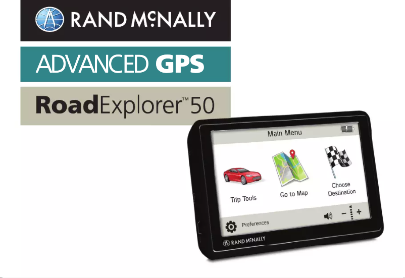 Página nº 1 - Guía de inicio rápido Rand McNally RoadExplorer 50