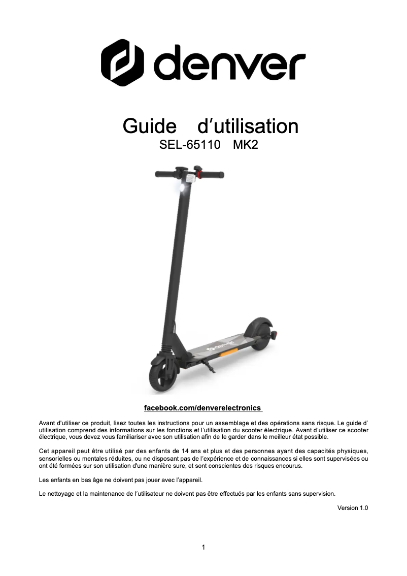 Página nº 1 - Manual de usuario Denver SEL-65110 MK2