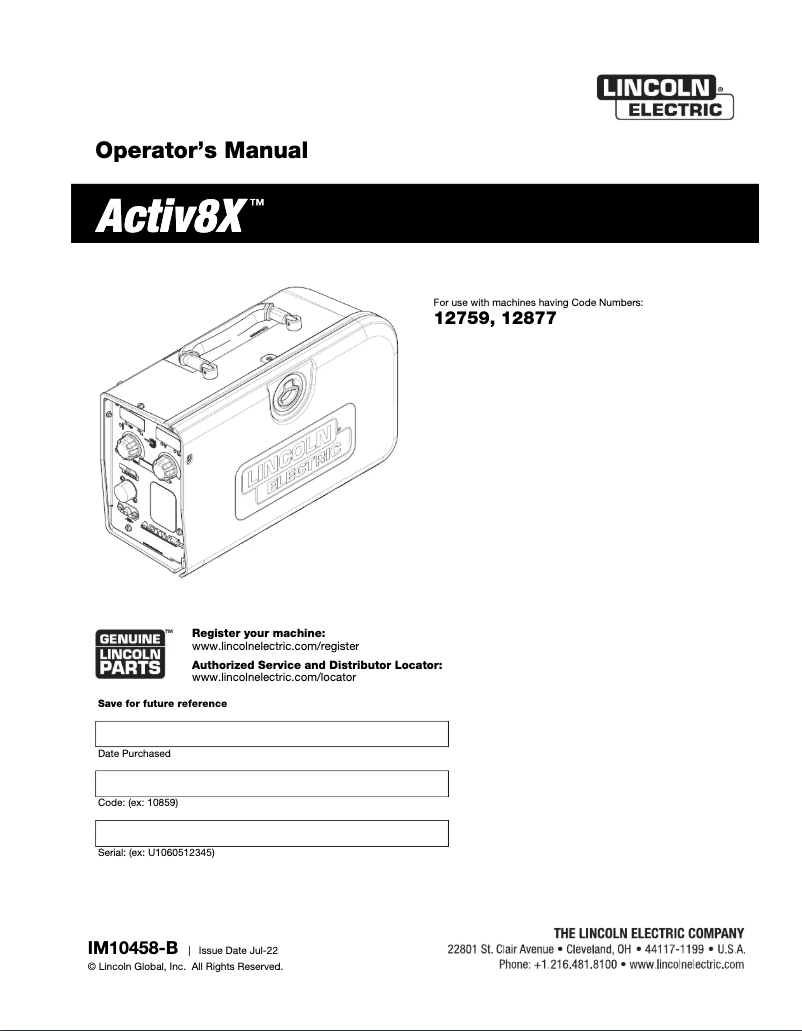 Imagen de la primera página del manual del dispositivo Activ8X