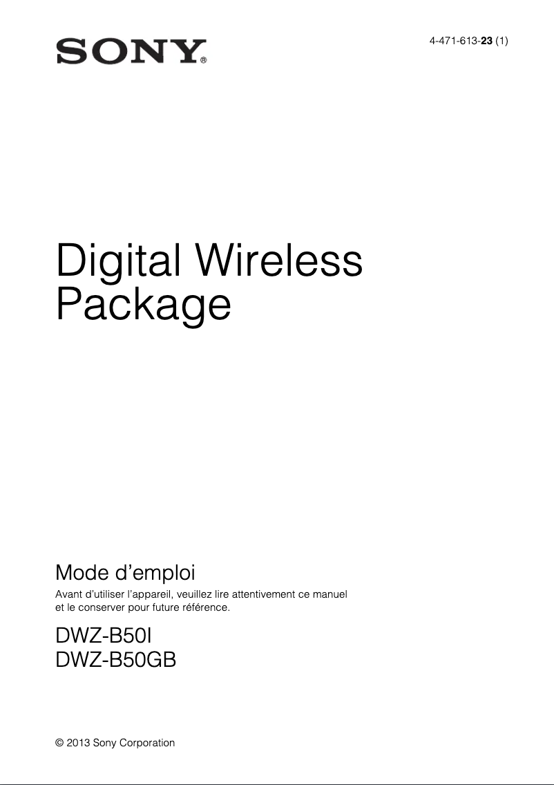 Imagen de la primera página del manual del dispositivo DWZ-B50I