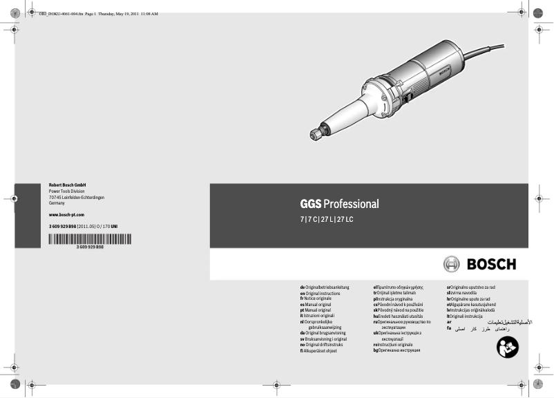 Imagen de la primera página del manual del dispositivo GGS 27 LC Professional