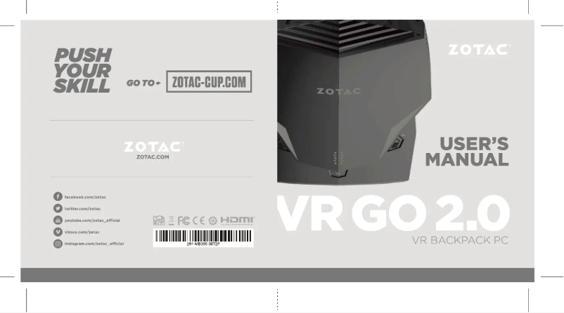 Imagen de la primera página del manual del dispositivo VR GO 2.0