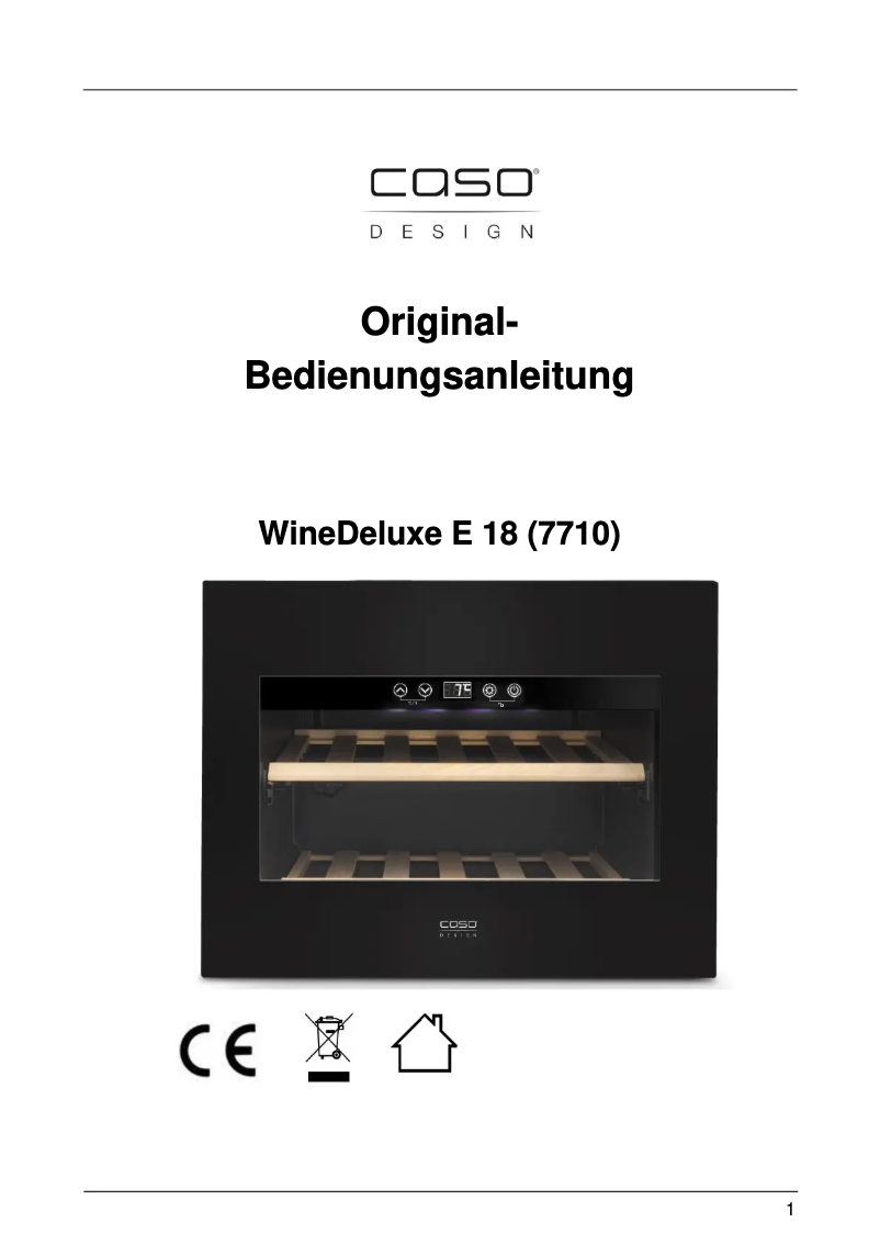 Imagen de la primera página del manual del dispositivo WineDeluxe E18