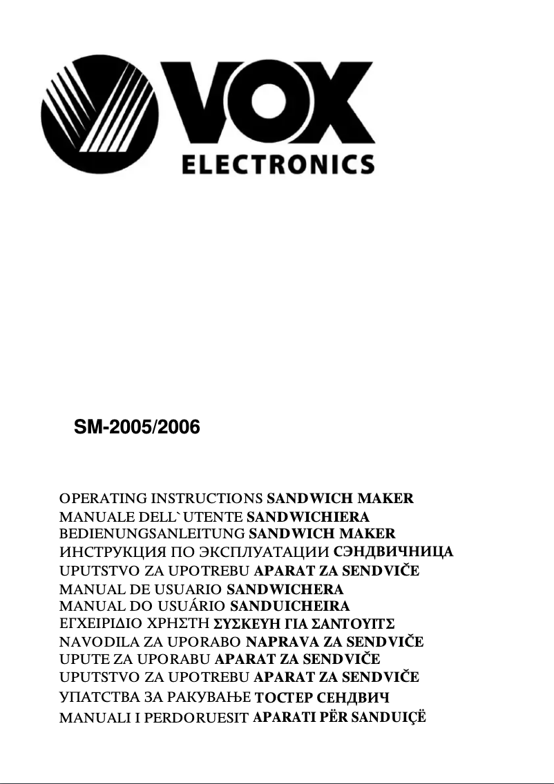 Imagen de la primera página del manual del dispositivo SM 2006