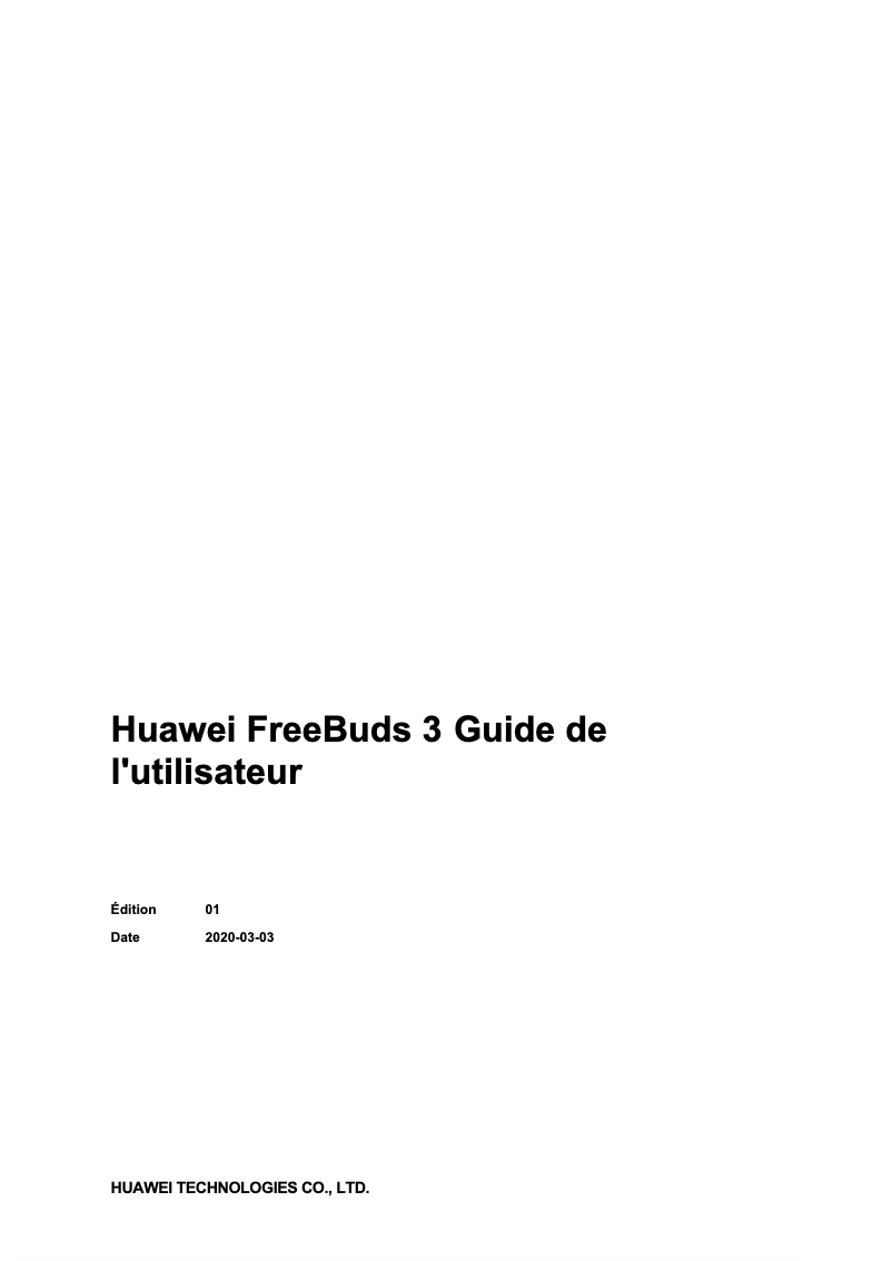Imagen de la primera página del manual del dispositivo FreeBuds 3