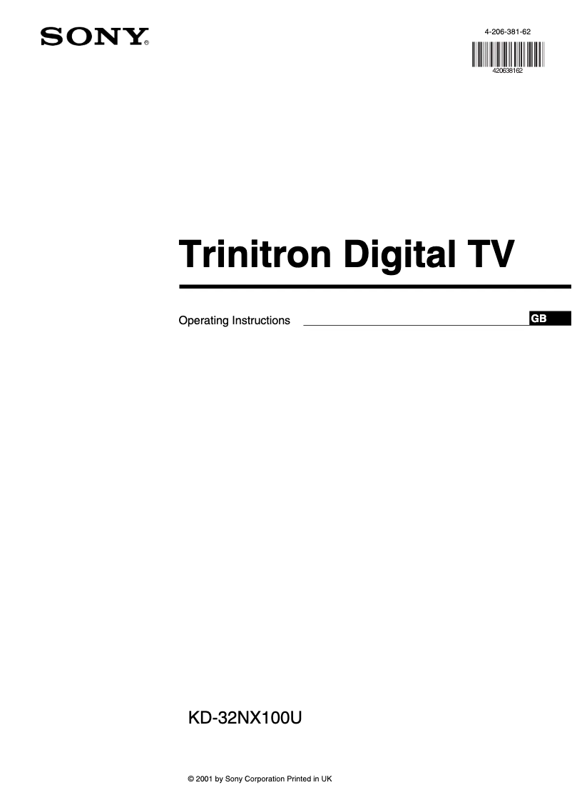 Imagen de la primera página del manual del dispositivo KD-32NX100U