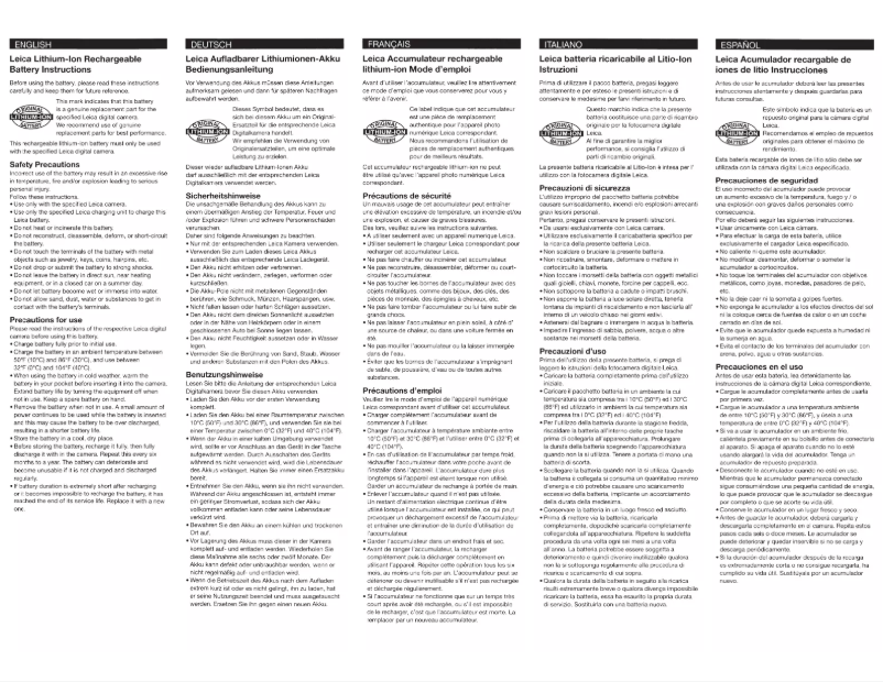 Página 1 del manual Manual de usuario Leica BP-DC12U