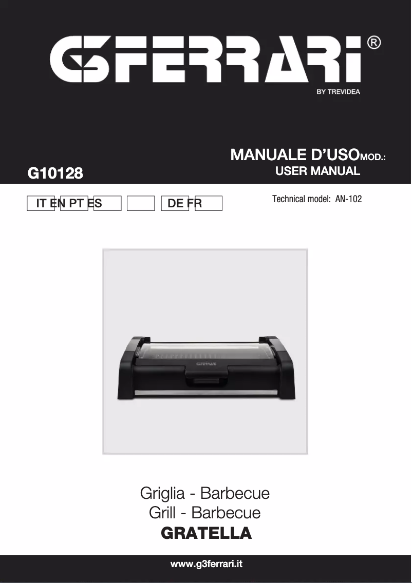 Imagen de la primera página del manual del dispositivo Gratella G10128