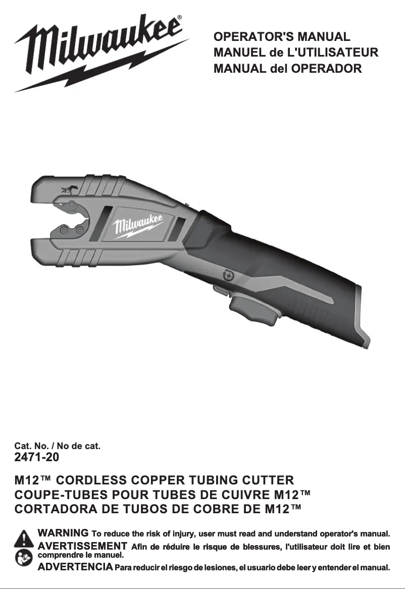 Página 1 del manual Manual de usuario Milwaukee M12 2471-21