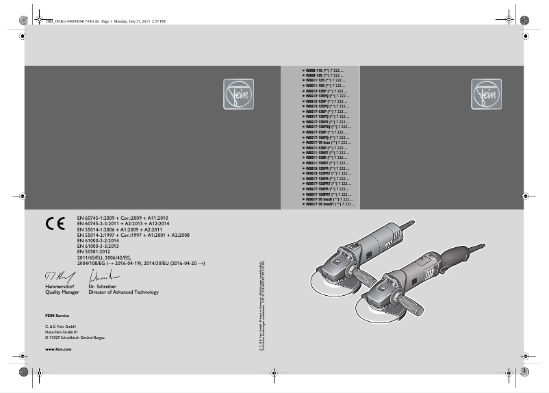 Imagen de la primera página del manual del dispositivo WSG 17-125 PS