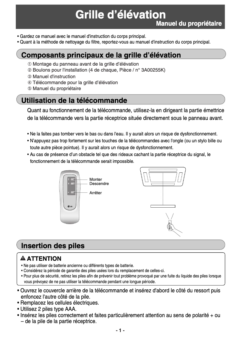 Página 1 del manual Manual de usuario LG PTEGM0