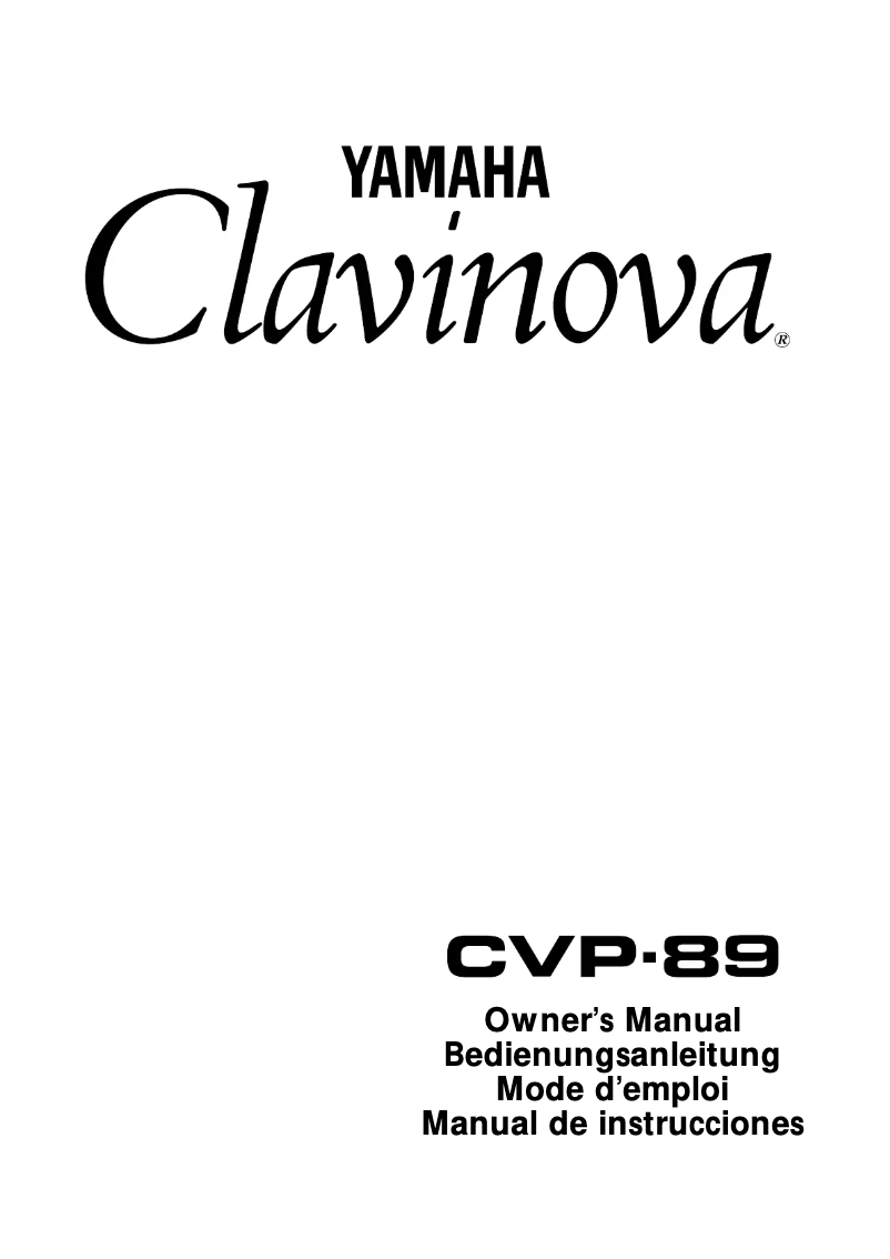 Página 1 del manual Manual de usuario Yamaha Clavinova CVP-89