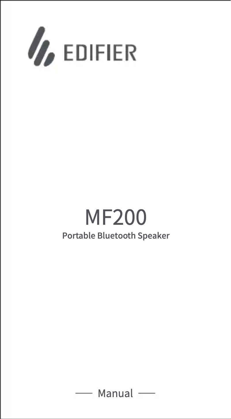 Página 1 del manual Manual de usuario Edifier MF200