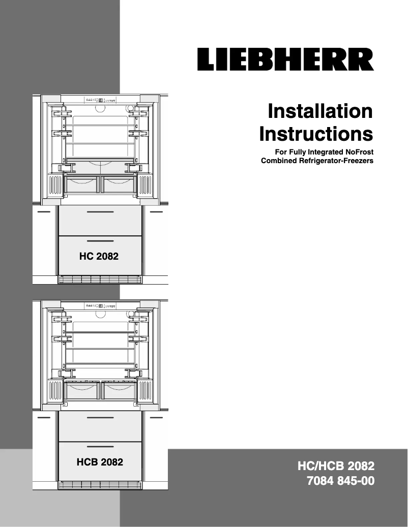 Página 1 del manual Instrucciones / montaje Liebherr HC 2082