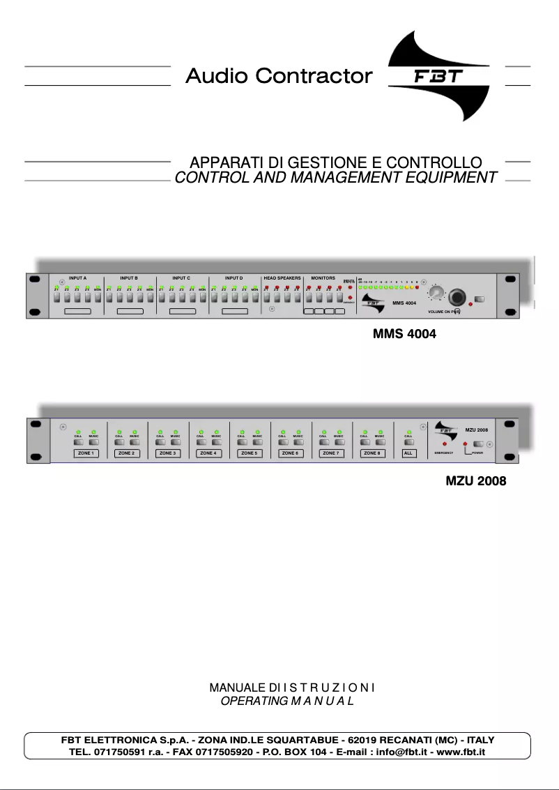 Imagen de la primera página del manual del dispositivo MZU 2008
