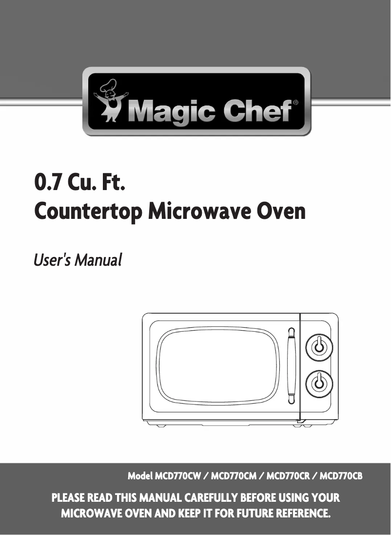 Página 1 del manual Manual de usuario Magic Chef MCD770CW