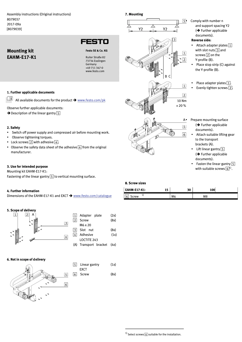 Página 1 del manual Manual de usuario Festo EAHM-E17-K1-15