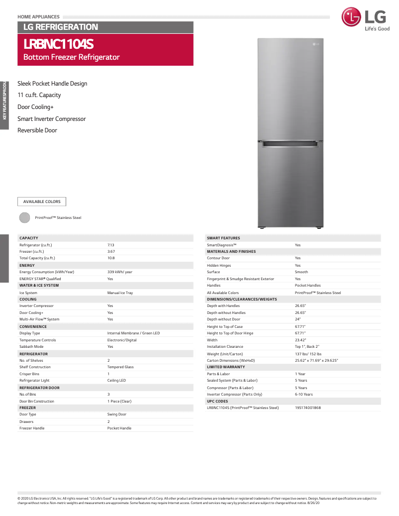 Imagen de la primera página del manual del dispositivo LRBNC1104S