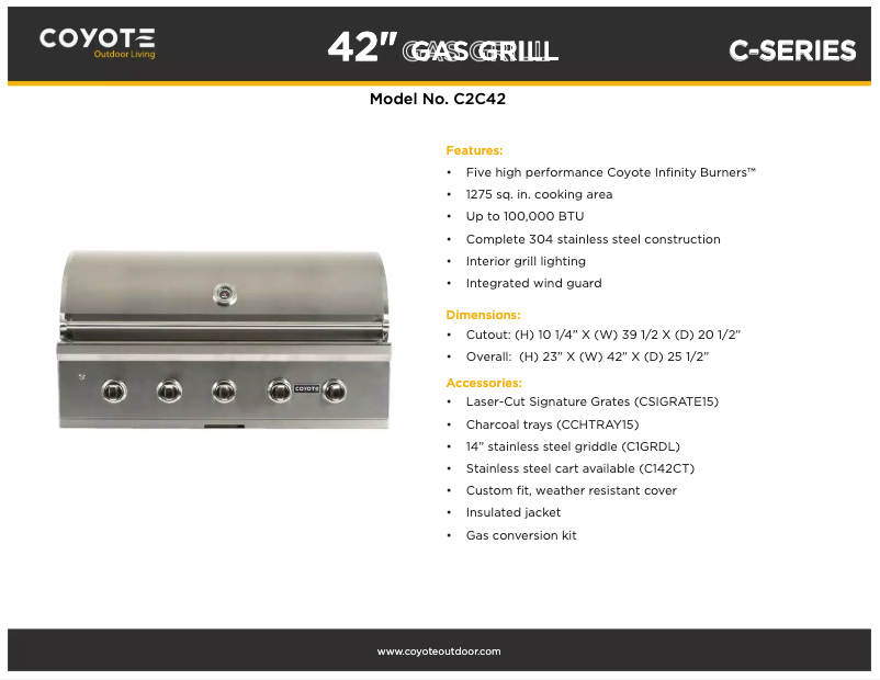 Imagen de la primera página del manual del dispositivo C2C42LP