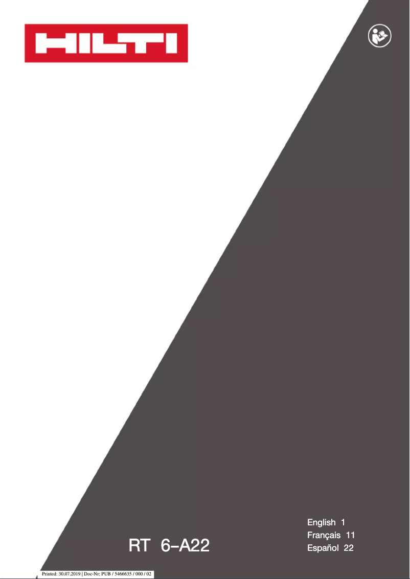 Página 1 del manual Manual de usuario Hilti RT 6-A22
