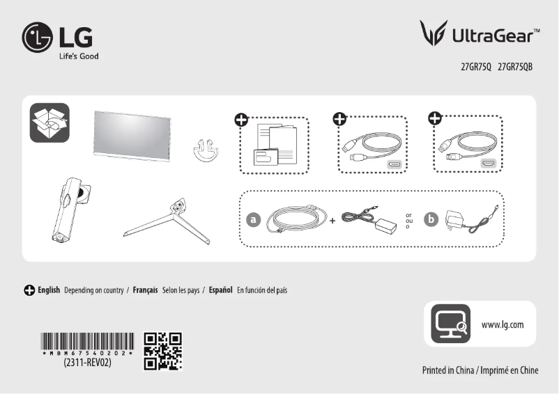 Página nº 1 - Guía de inicio rápido LG 27GR75Q-B