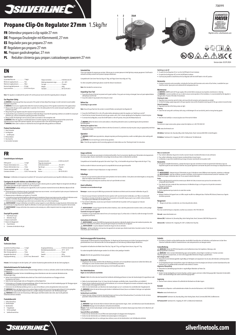 Imagen de la primera página del manual del dispositivo 730191