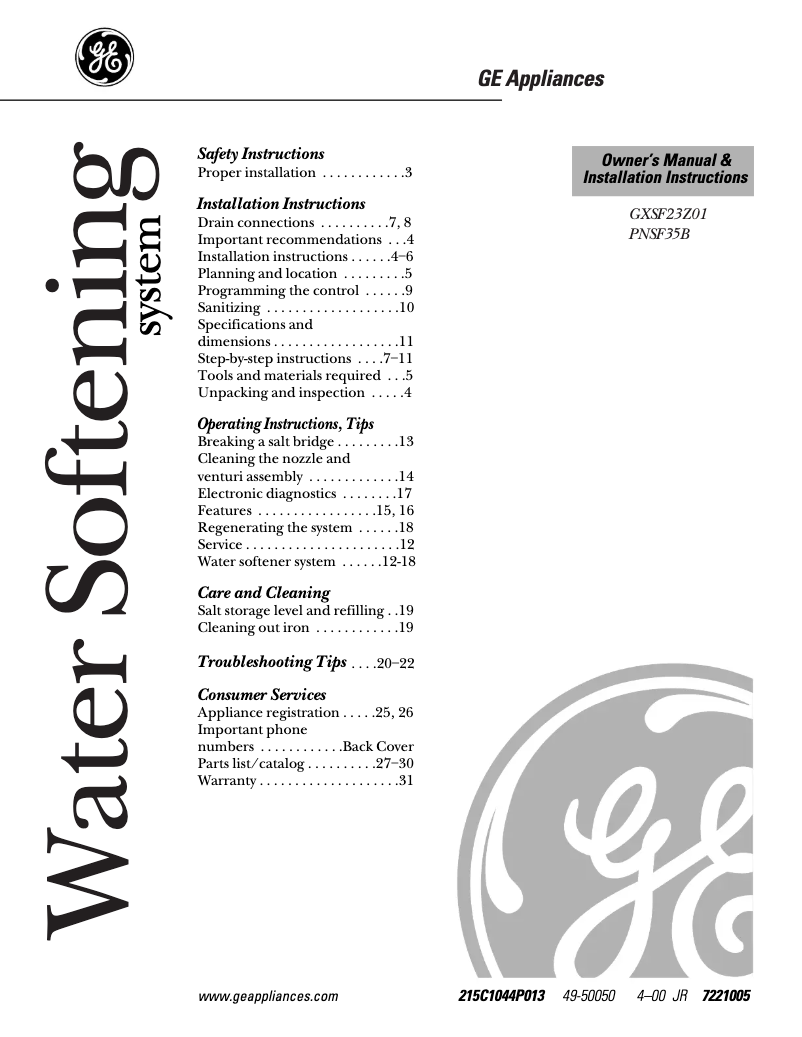 Imagen de la primera página del manual del dispositivo Profile PNSF35B