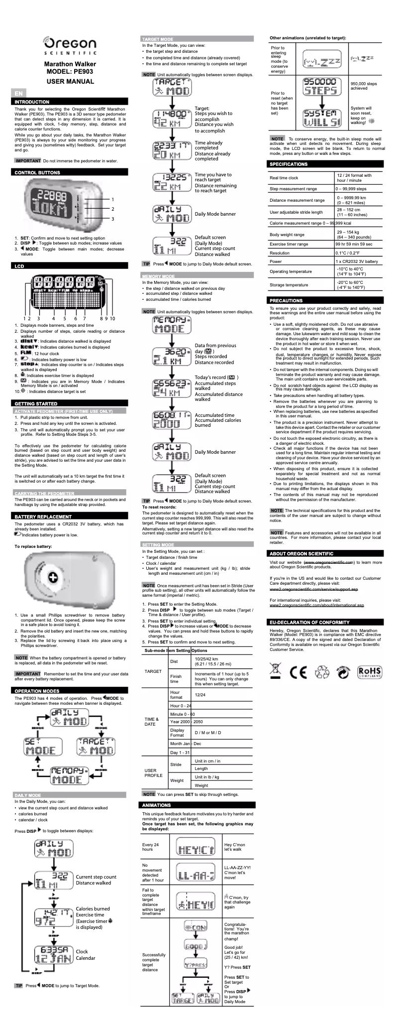 Imagen de la primera página del manual del dispositivo PE903