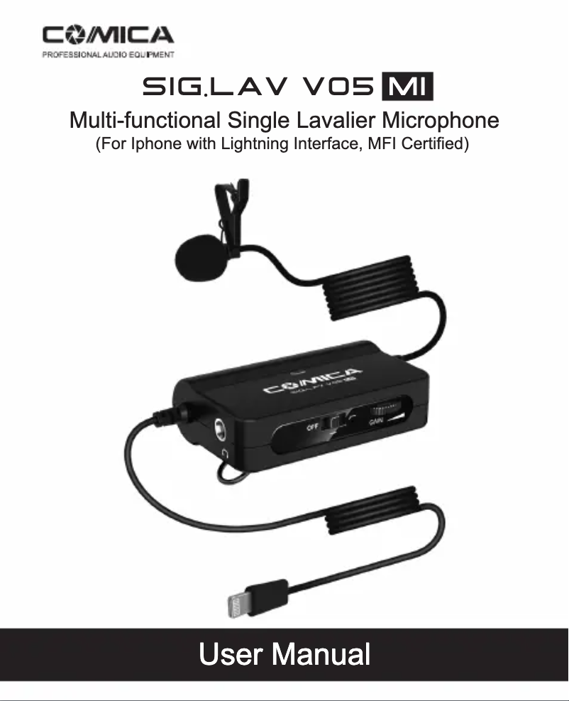 Imagen de la primera página del manual del dispositivo SIG.LAV V05 MI