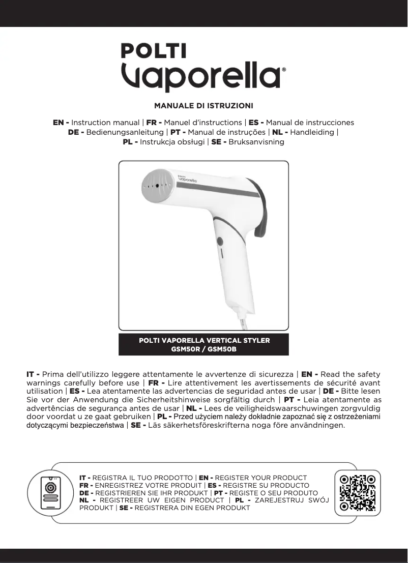 Página 1 del manual Manual de usuario Polti Vaporella GSM50