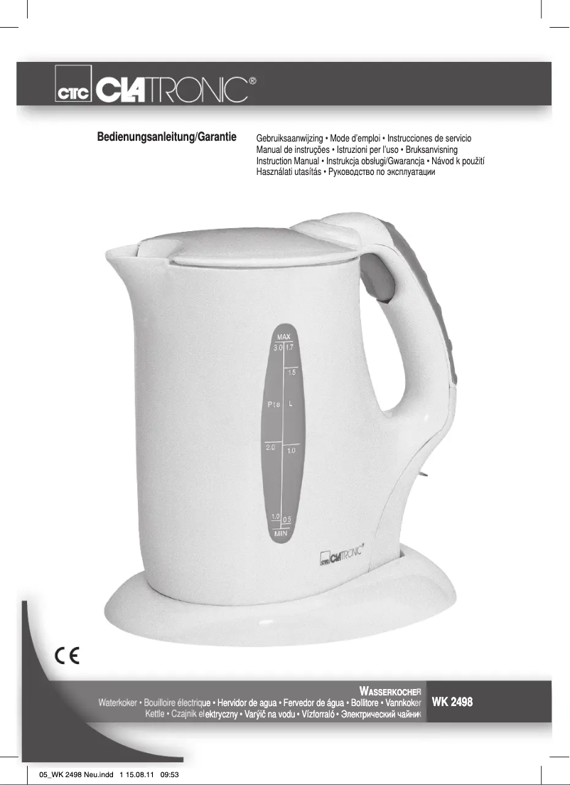 Imagen de la primera página del manual del dispositivo WK 2498