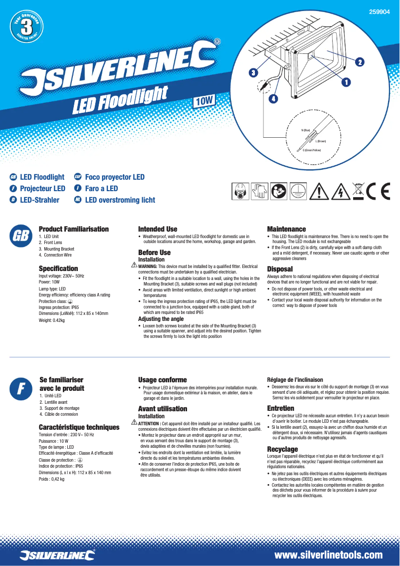 Imagen de la primera página del manual del dispositivo 259904