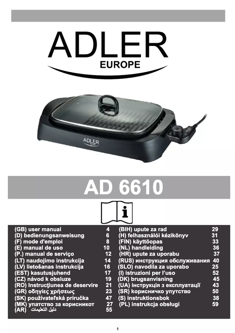 Página 1 del manual Manual de usuario Adler AD 6610