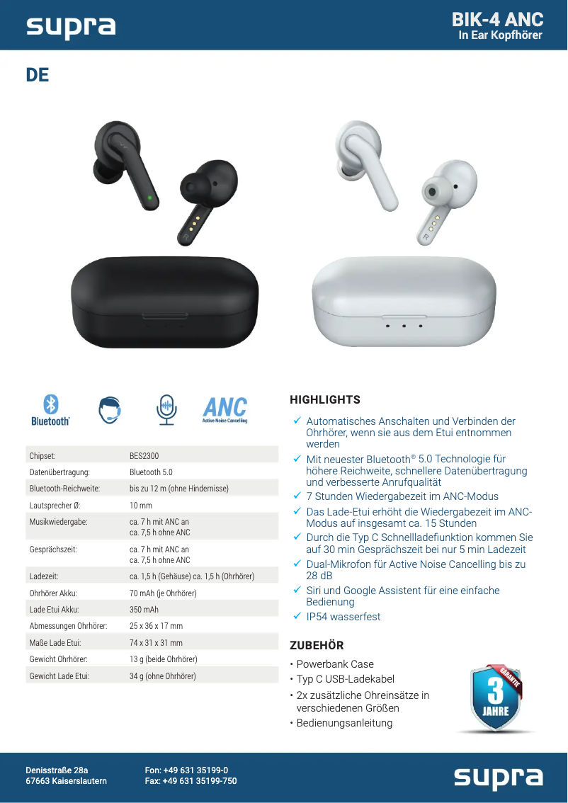 Imagen de la primera página del manual del dispositivo BIK-4ANC