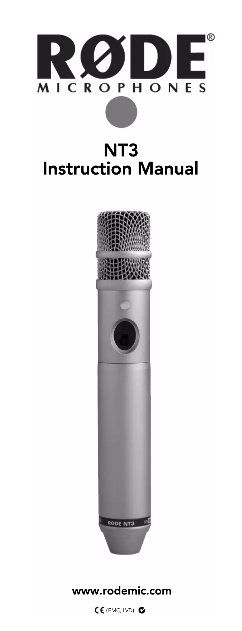 Página 1 del manual Manual de usuario Røde NT3