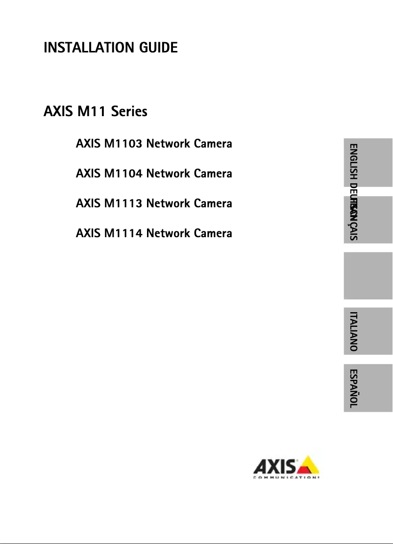 Página 1 del manual Manual de usuario Axis M1103