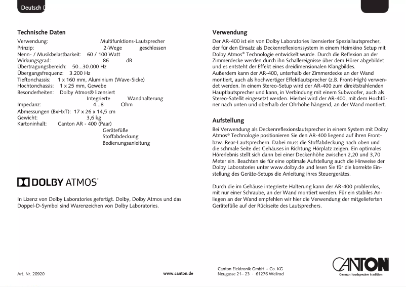 Imagen de la primera página del manual del dispositivo AR-500