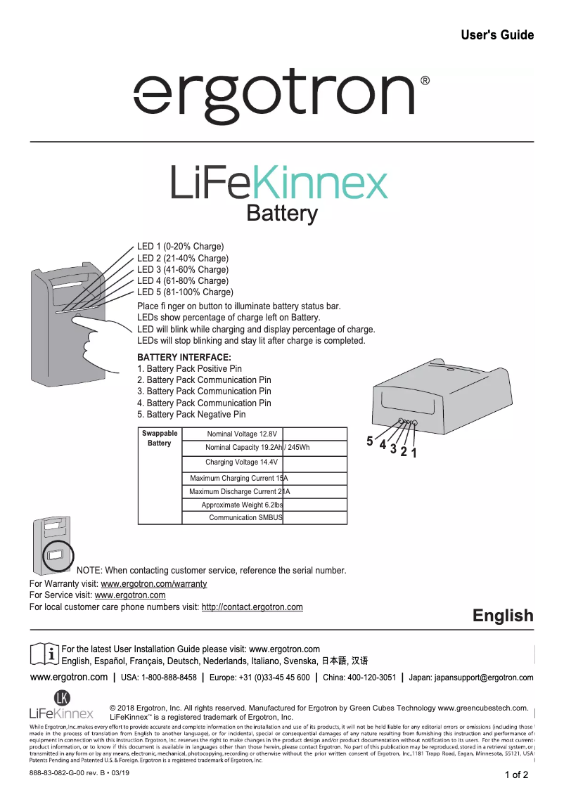 Imagen de la primera página del manual del dispositivo LiFeKinnex Power Module