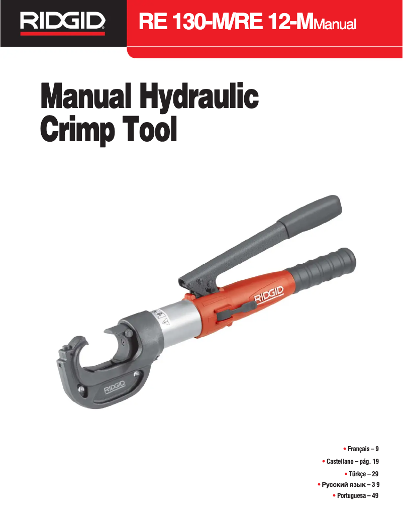 Página nº 1 - Manual de usuario Ridgid RE 12-M
