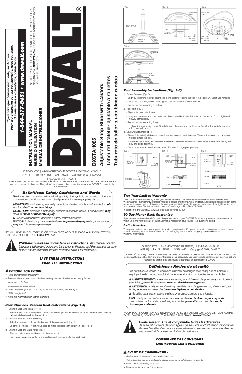Página 1 del manual Manual de usuario DeWalt DXSTAH025