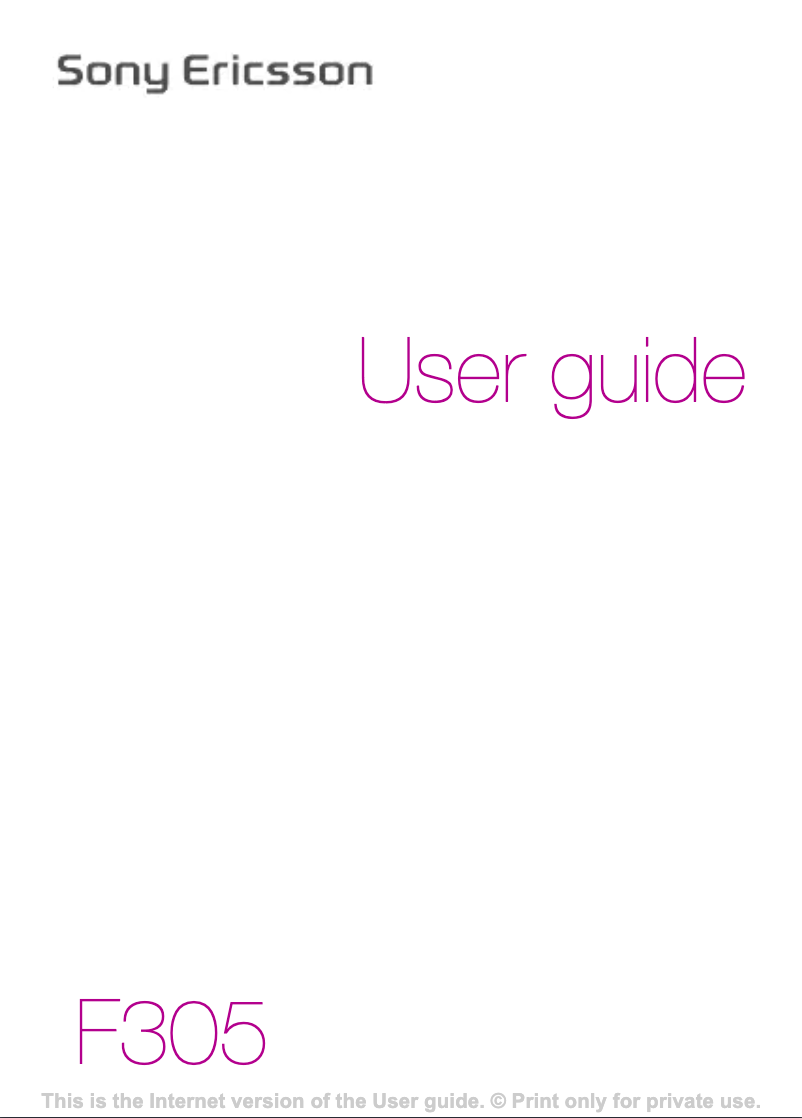 Página 1 del manual Manual de usuario Sony F305