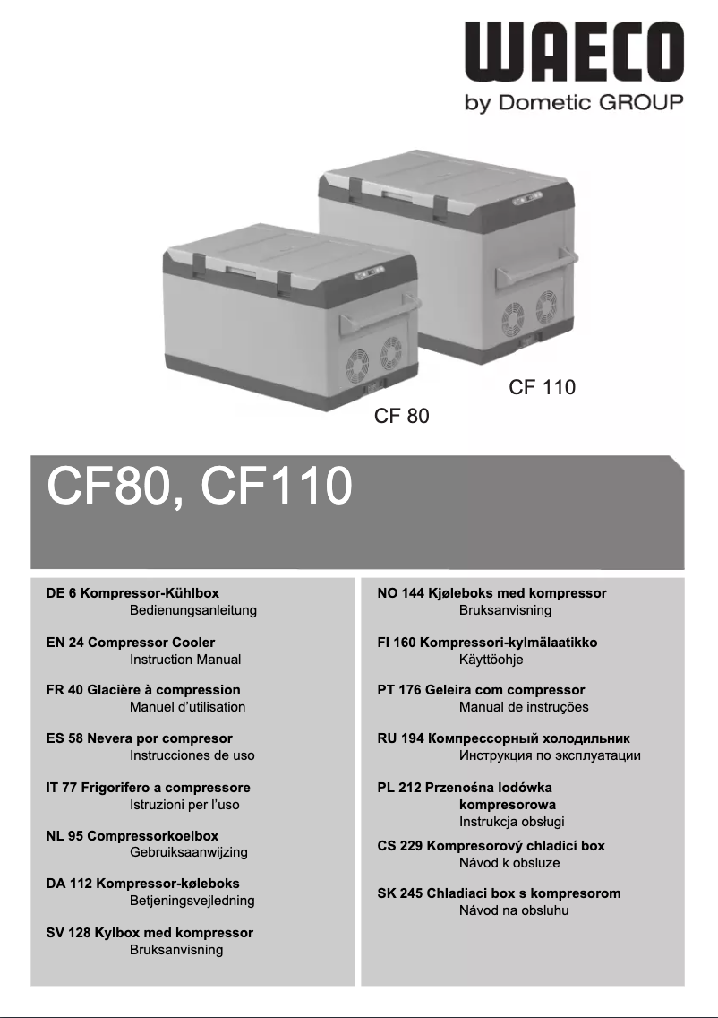 Imagen de la primera página del manual del dispositivo CF110