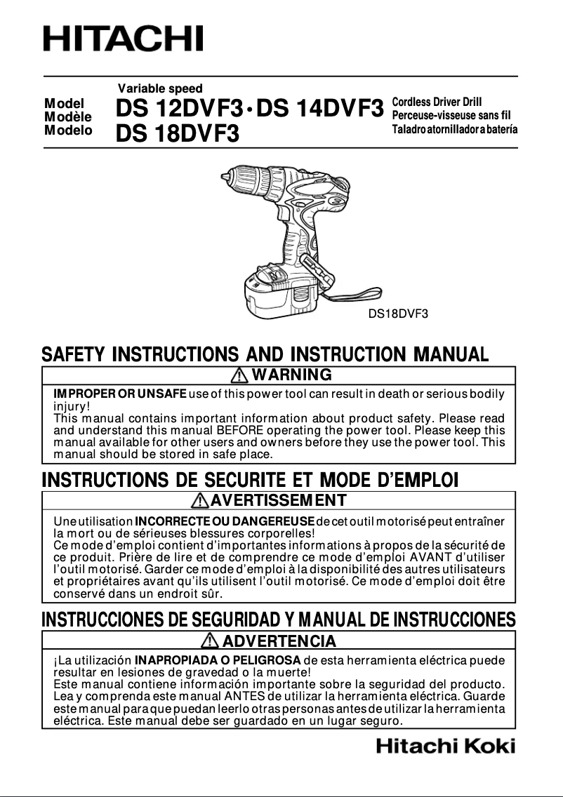 Imagen de la primera página del manual del dispositivo DS 12DVF3